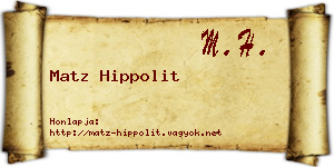 Matz Hippolit névjegykártya